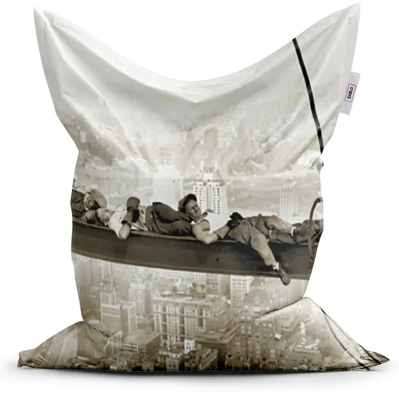 Sablio Sedací vak Ležiaci stavbári na traverze - 200x140 cm