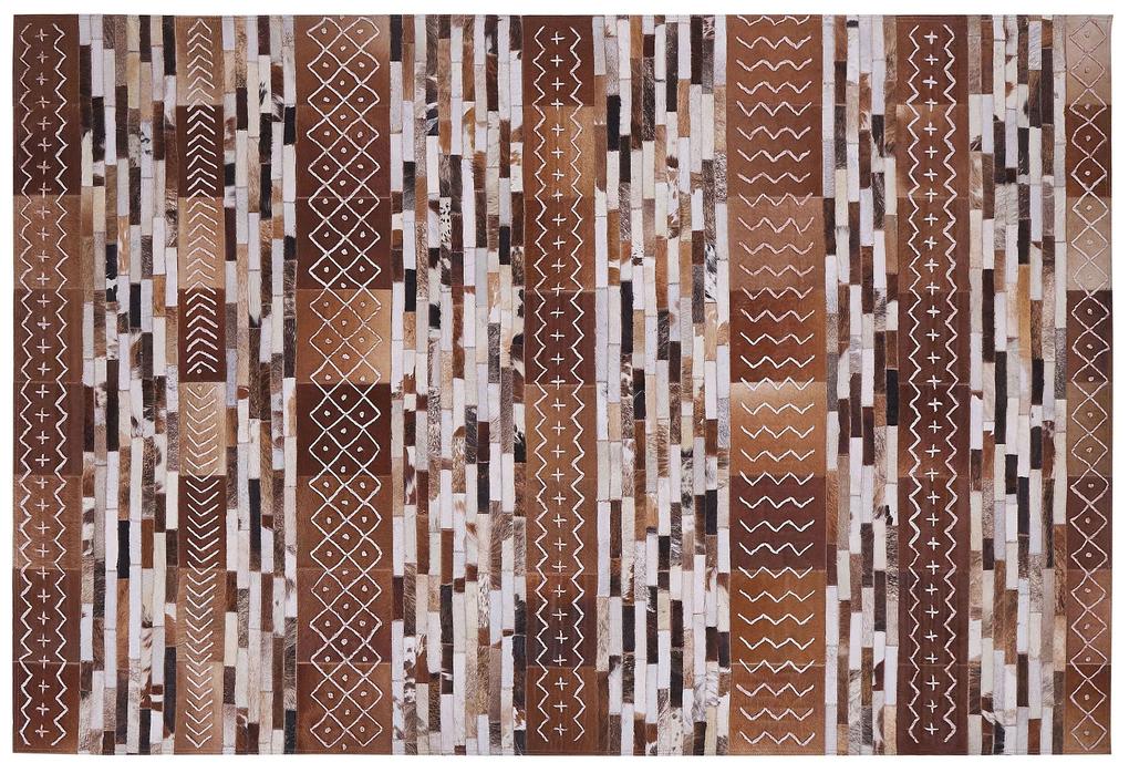 Kožený koberec 160 x 230 cm hnedý HEREKLI Beliani