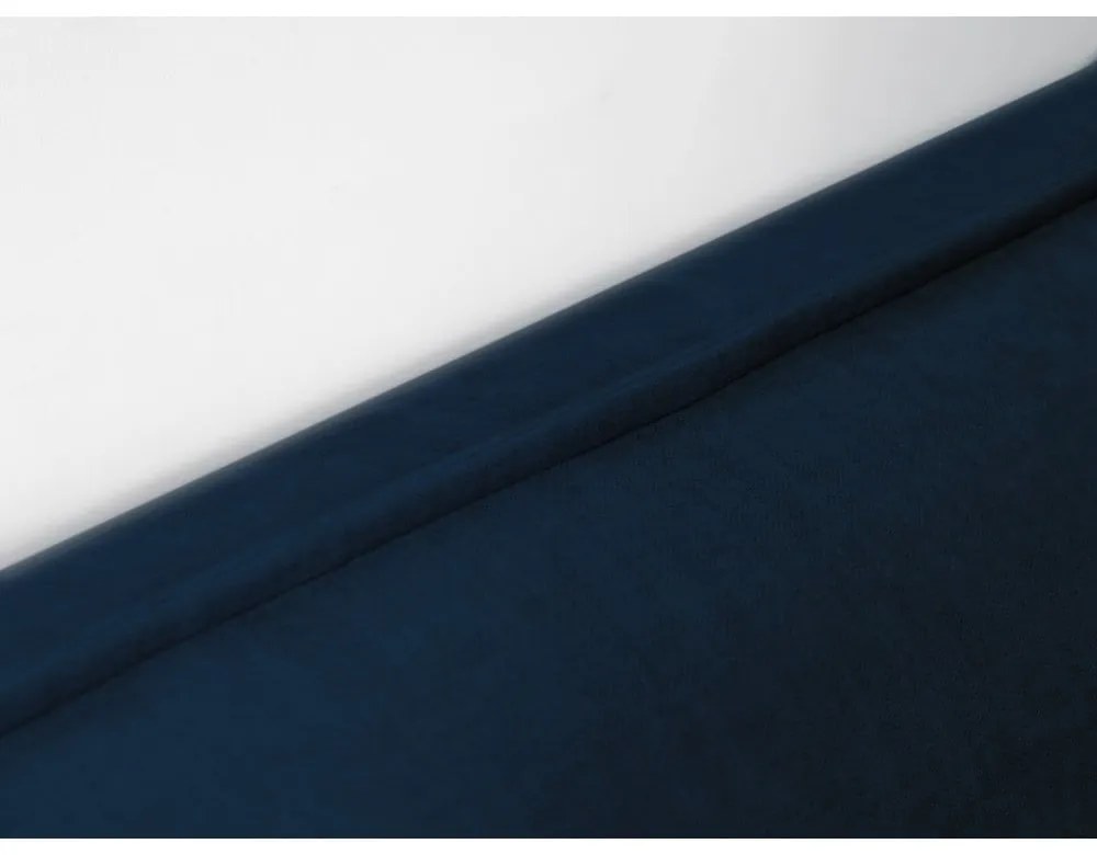 Tmavomodrá čalúnená dvojlôžková posteľ s úložným priestorom s roštom 180x200 cm Jade – Bobochic Paris
