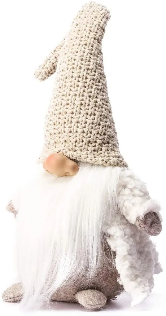 Tutumi, vianočný trpaslík s čiapkou Emil 40cm ECRU 301449, krémová, CHR-00698