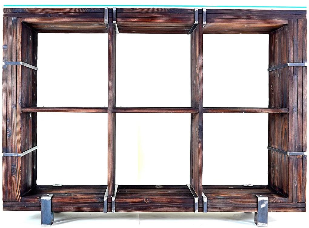 CHYRKA® Komoda BORYSLAW z masívneho dreva TV doska podkrovie vintage industriálny dizajn ručná práca