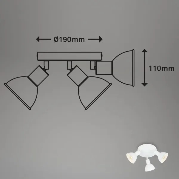 Briloner 2674-036 - Bodové svietidlo RETRO 3xE14/25W/230V biela