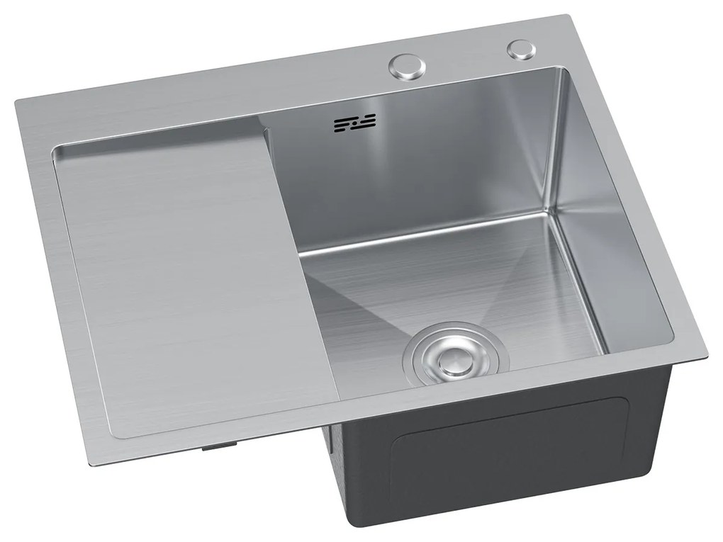 Erga HD, 1-komorový oceľový drez 580x480x210 mm, pravý, oceľová, ERG-MLS-HD5848R