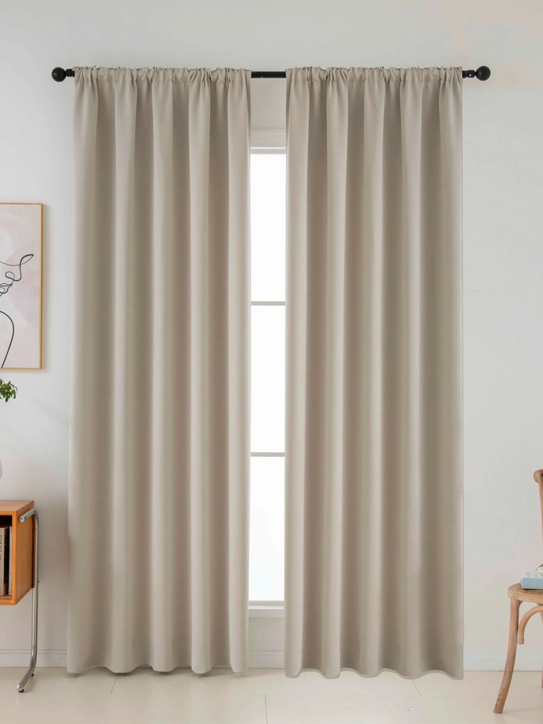 Blackout závesy Elias prírodná - 140 × 280 cm (2 ks) - riasiaca stuha