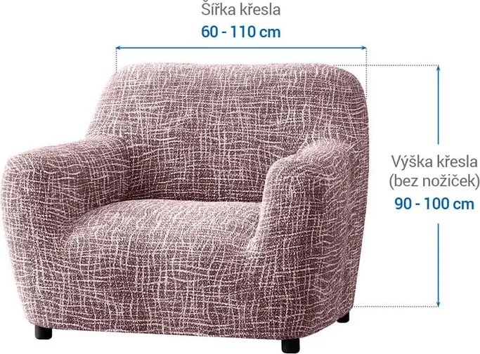 Bielastické poťahy GRAFITI NOVÉ gaštanovo hnedé kreslo (š. 60 - 110 cm)