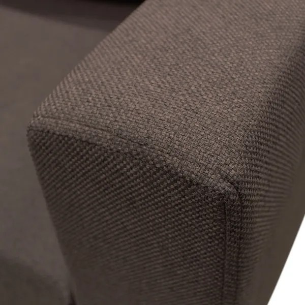 Univerzálna rozkladacia rohová sedacia súprava s úložným priestorom do tvaru U SEYA hnedá