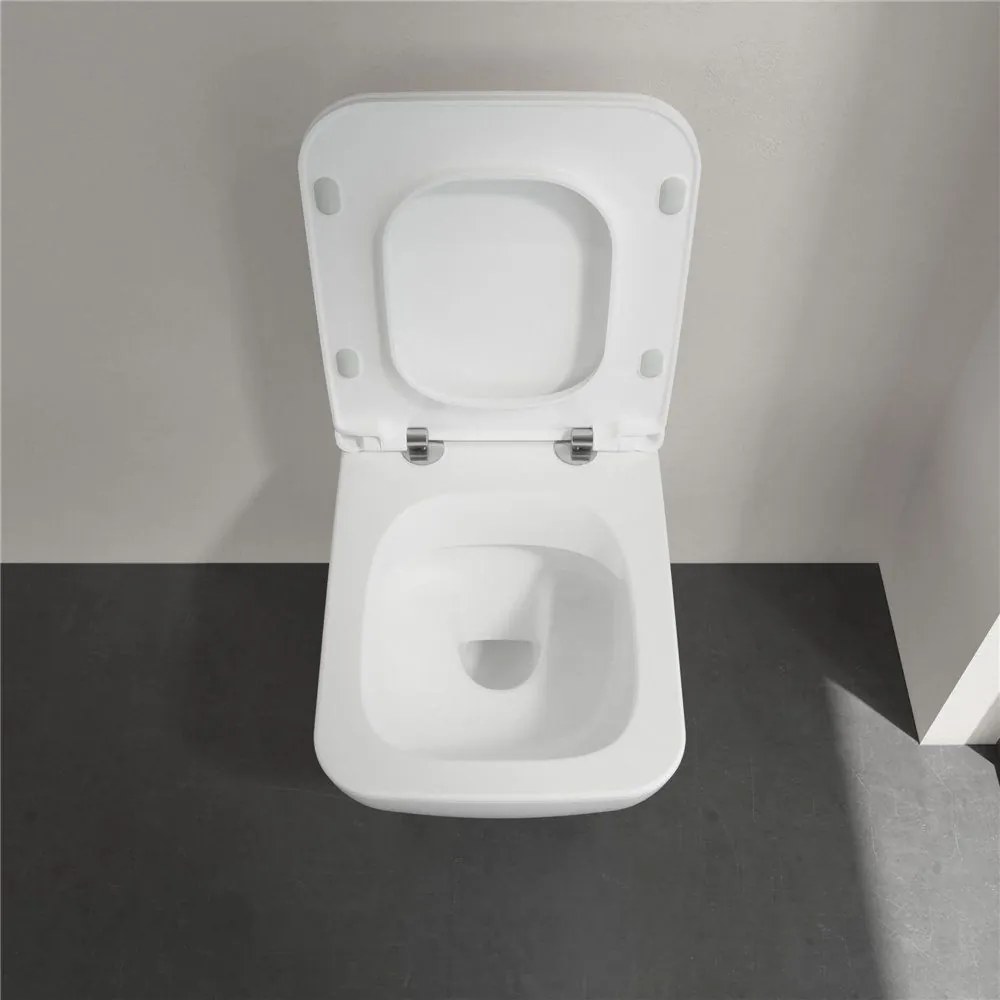 VILLEROY &amp; BOCH Venticello WC sedátko s poklopom SlimSeat Line, s funkciou QuickRelease a Softclosing, biela alpská, 9M80S101