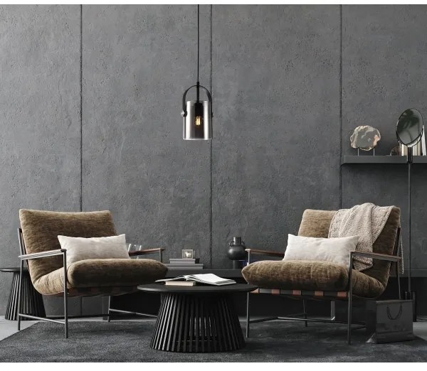 ITALUX PND-32453-1-BK+SG - Luster na lanku NANESMA 1xE27/40W/230V čierna