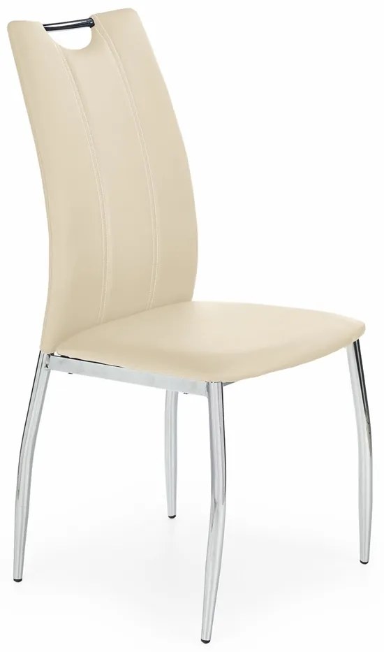 Jedálenská stolička K187 - béžová / chróm