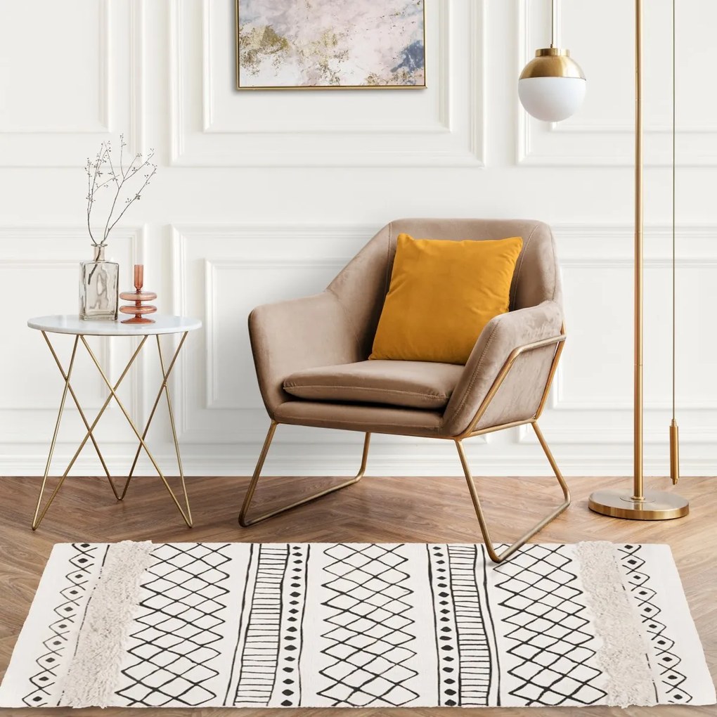 Vzorovaný koberec BOHO 160x50 béžový