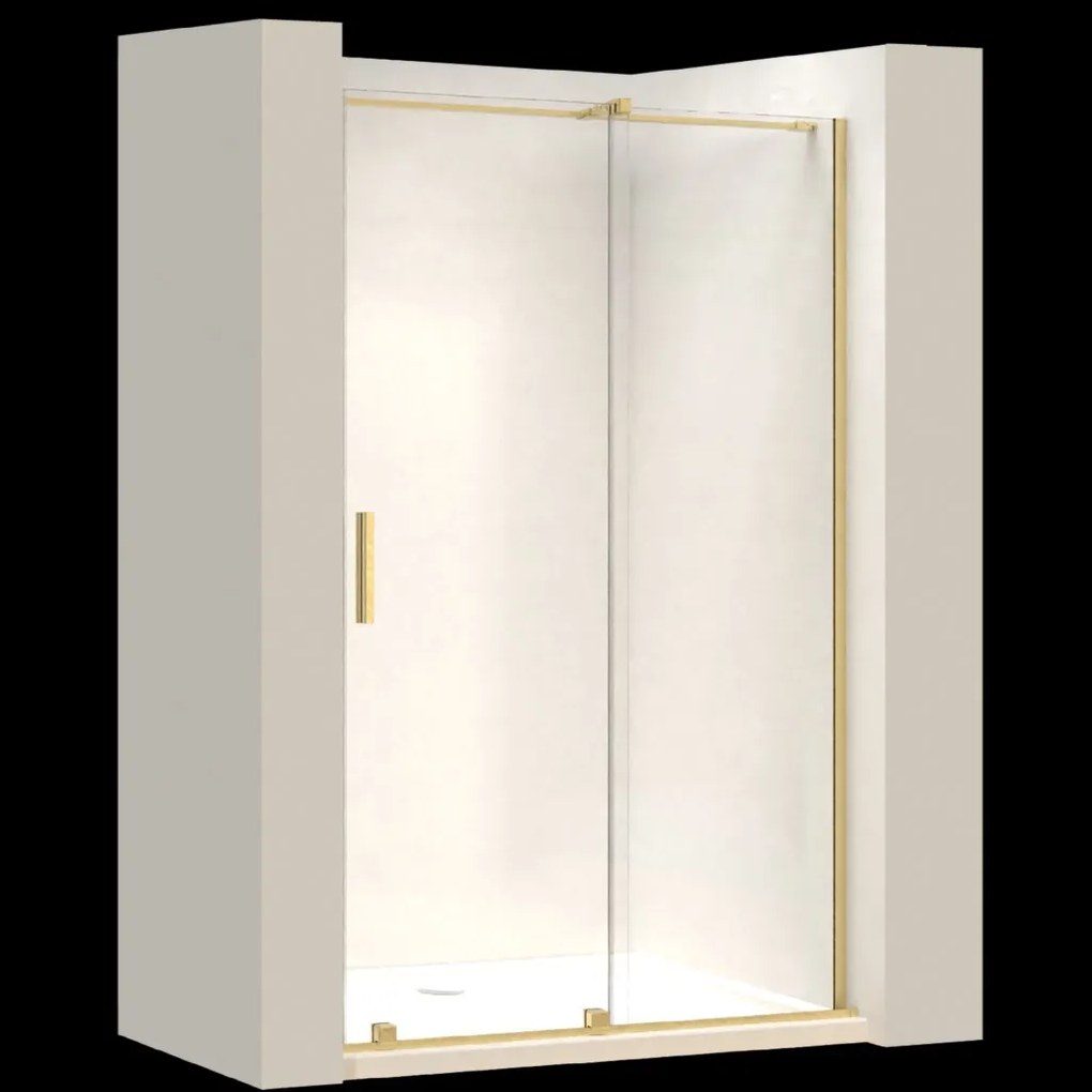 Rea Montana, posuvne sprchové dvere do otvoru 130x200, 6mm číre sklo, zlatý matný profil, KPL-K6400