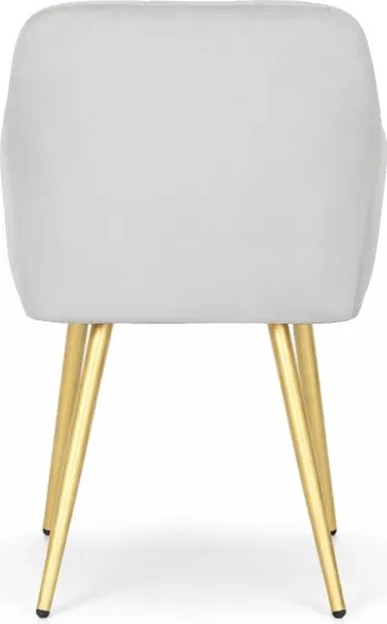 Sada šiestich jedálenských stoličiek LUXANO zamatové, sivé / zlaté nohy (6 ks)