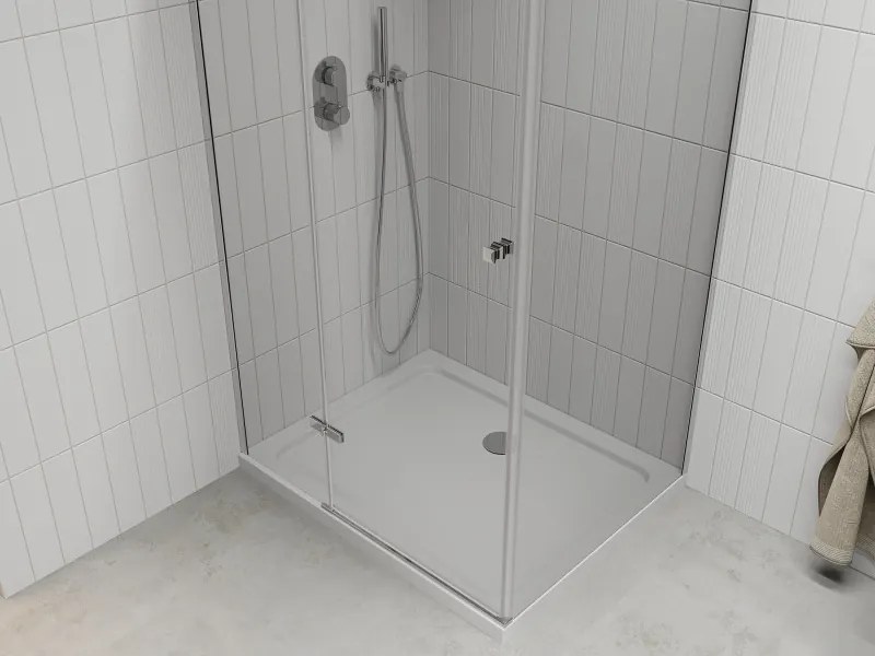Mexen Roma, sprchovací kút 100 (dvere) x 90 (stena) cm, 6mm číre sklo, chrómový profil + slim sprchová vanička 5cm, 854-100-090-01-00-4010