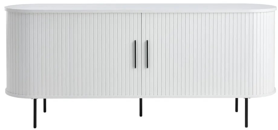 Biela komoda s posuvnými dverami 180x76x45 cm Nola – Unique Furniture
