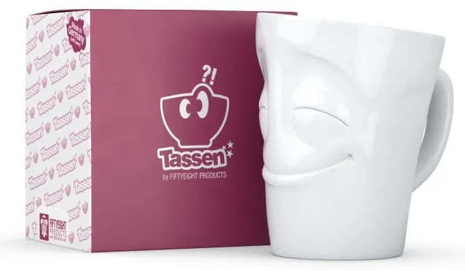 Biely spokojný porcelánový hrnček s uškom 58products, objem 350 ml