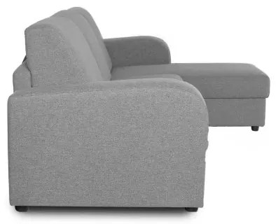 Rohová sedacia súprava na každodenné spanie LIVORNO s rozkladom, 140, sivá (penelope 22/drevené nohy)