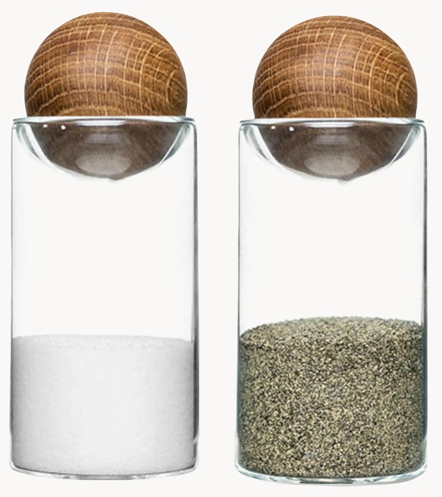 Ručne fúkaná soľnička a korenička Nature, 2 ks