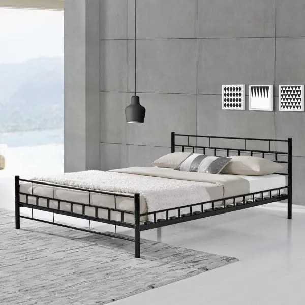 Kovová posteľ ,,Malta"  180 x 200 cm - čierna
