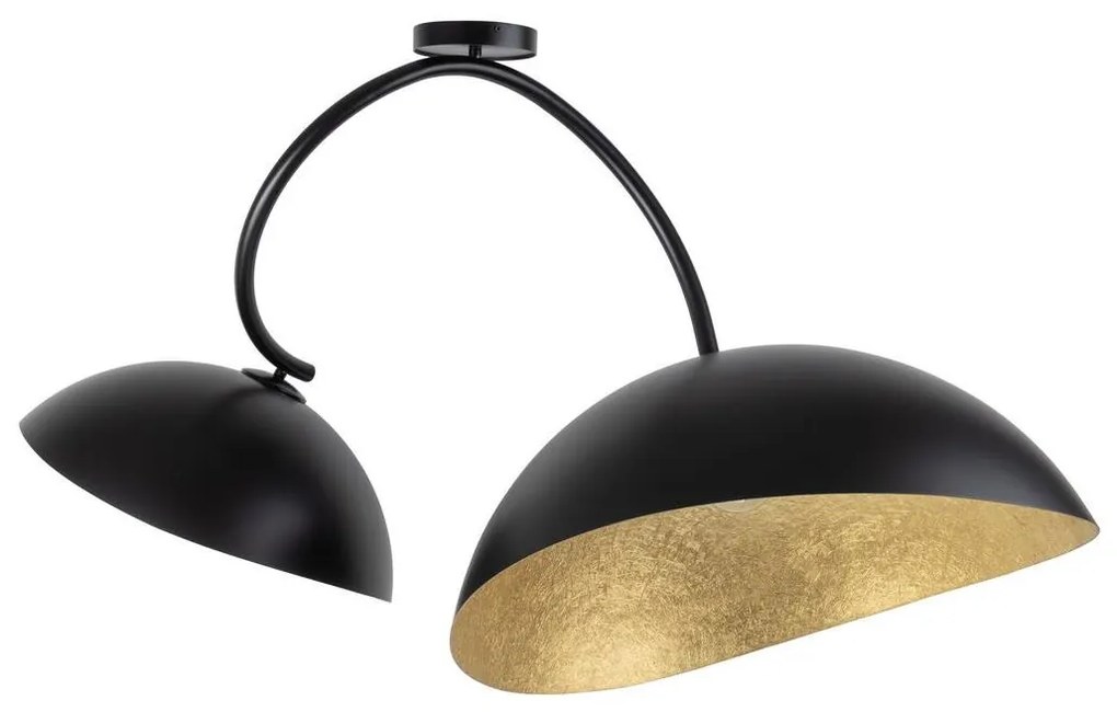 Luster na tyči SPACE 2xE27/60W/230V čierna/zlatá