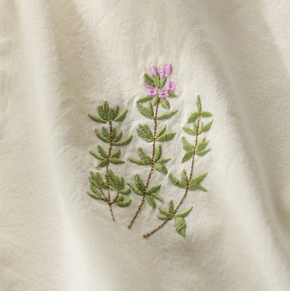 Ib Laursen Bavlnená utierka s výšivkou Summer Vibes Thyme