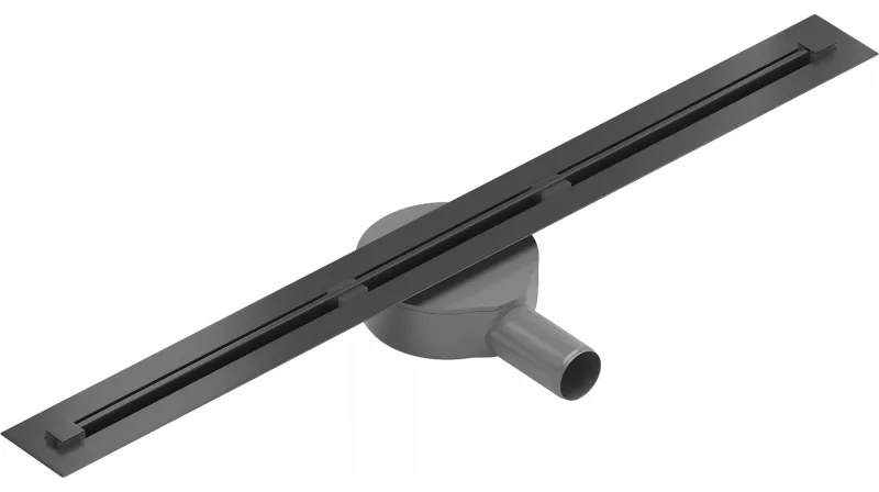 Mexen Flat Super Slim, super tenký odtokový žľab s 360° rotačným sifónom 50 cm, čierna matná, 1751050