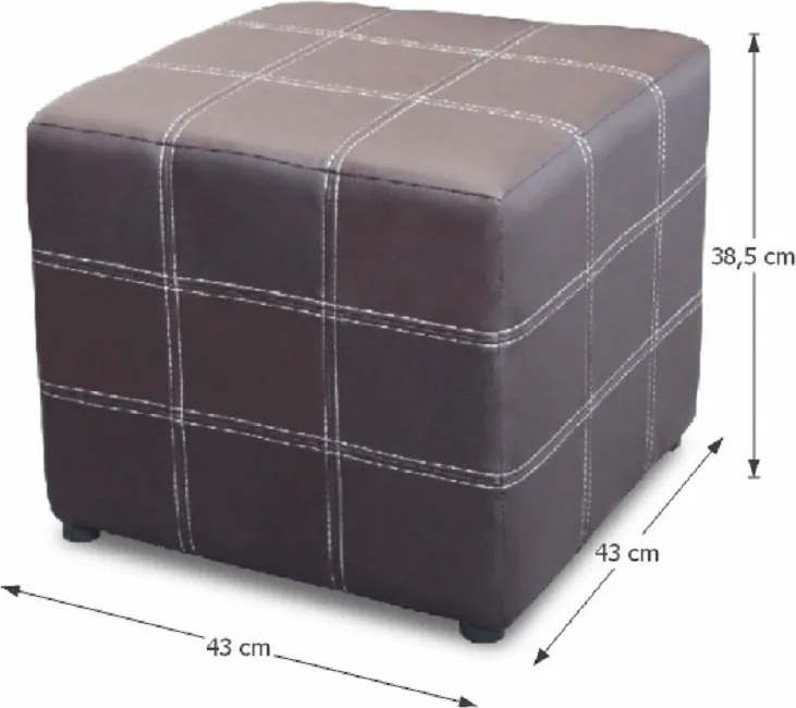 Taburet, hnedá textilná koža, NELA NEW