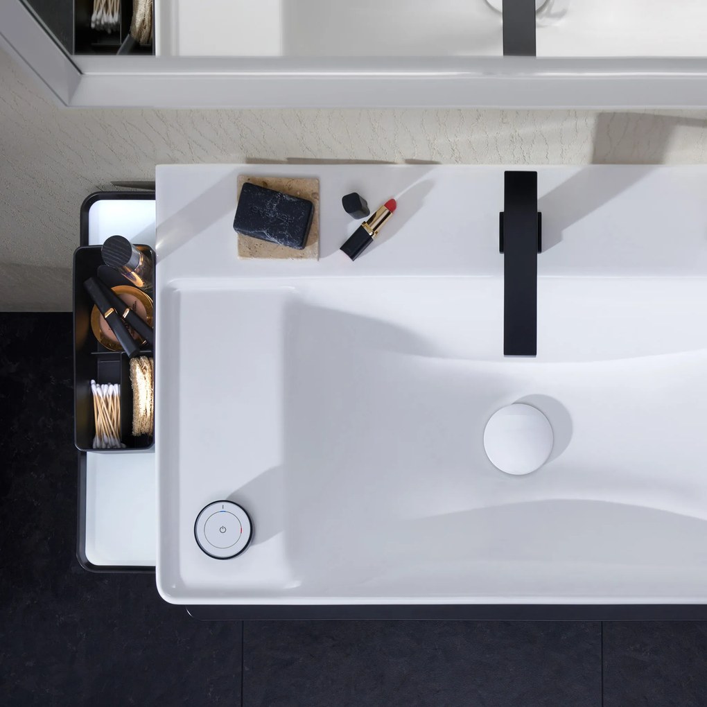 Hansgrohe Tecturis E, dvojotvorová umývadlová batéria 150 CoolStart EcoSmart+ s odtokovou súpravou, čierna matná, HAN-73053670