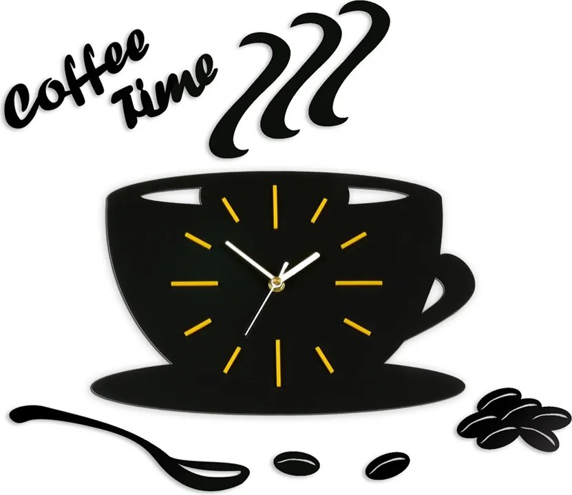 Moderné nástenné hodiny Yellow Satin Cup