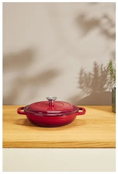 Silvercrest®  Liatinová servírovacia panvica, 2,4 l, červená + Liatinová grilovacia panvica, 24 cm, červená  (800011483)