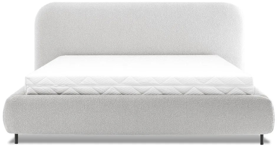 Béžová čalúnená dvojlôžková posteľ s úložným priestorom s roštom 160x200 cm Pointt – ELTAP