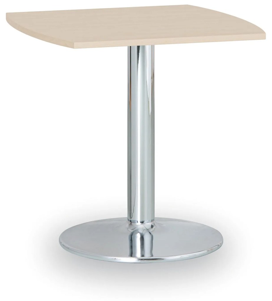 Konferenčný stolík ZEUS II, 660x660 mm, chrómovaná podnož, doska breza