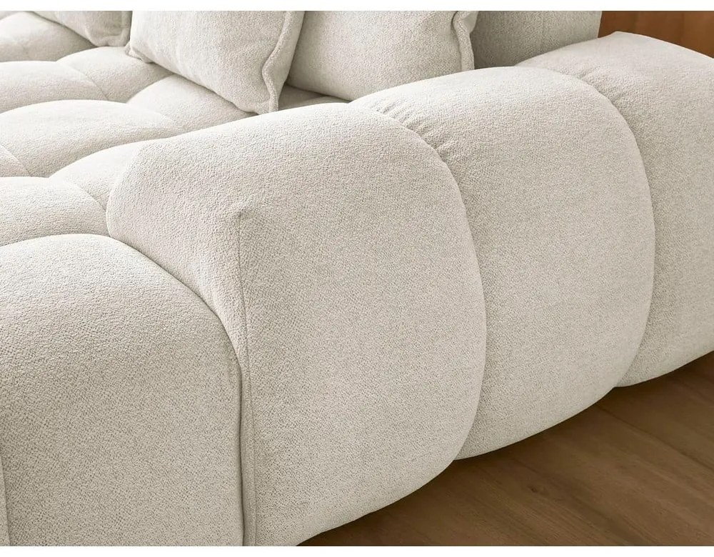 Biela ženilková rozkladacia/s úložným priestorom rohová pohovka (ľavý roh/do tvaru "U") Everest – Bobochic Paris