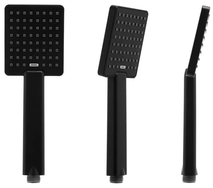 Sprchová súprava FLOW - čierna - hlavica 20x20 cm