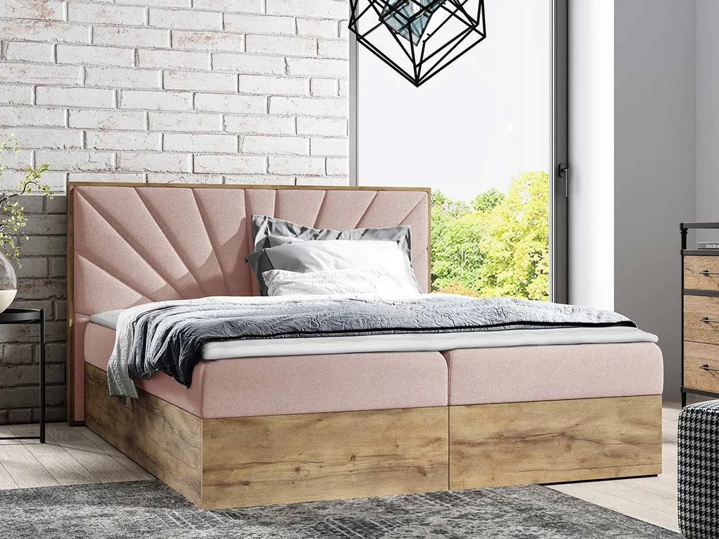 Kontinentálna posteľ Madaris 7, Rozmer postele: 120x200, Dostupné poťahy: dub lancelot + Faro 7