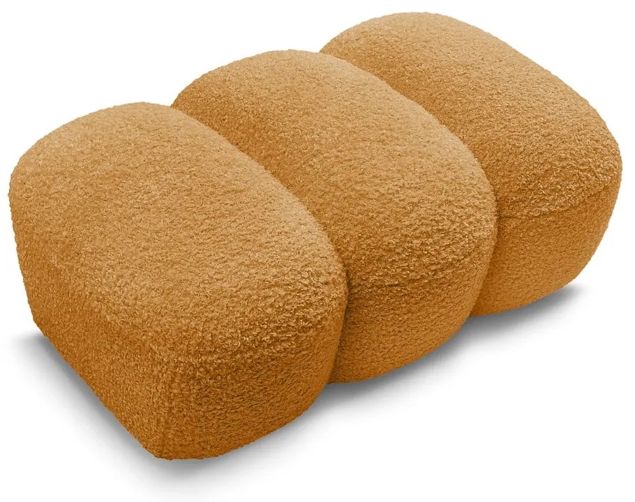 Podnožka z textílie buklé v horčicovej farbe Hippolyte – Bobochic Paris