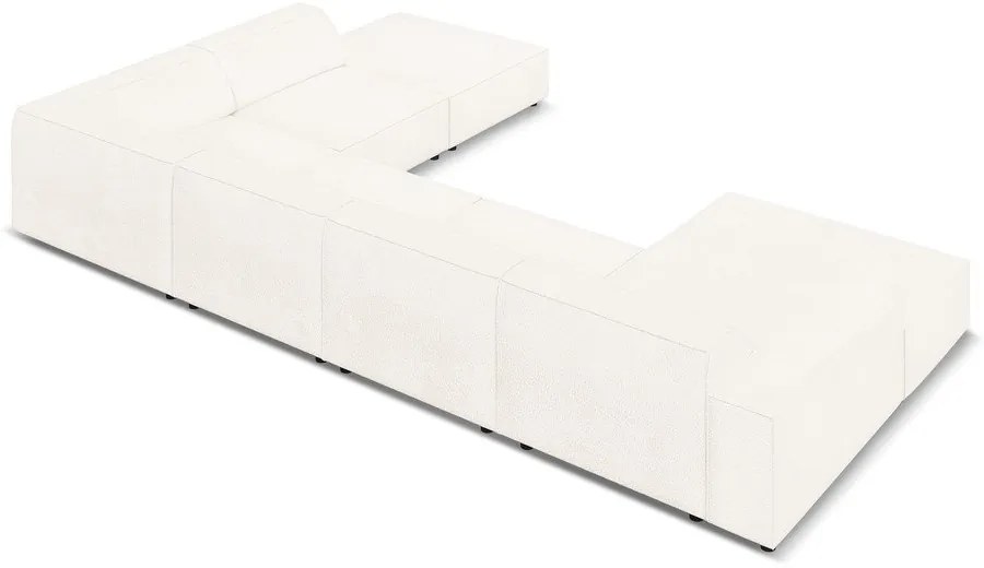 Béžová rohová pohovka z textílie bouclé (pravý roh) Jodie – Micadoni Home