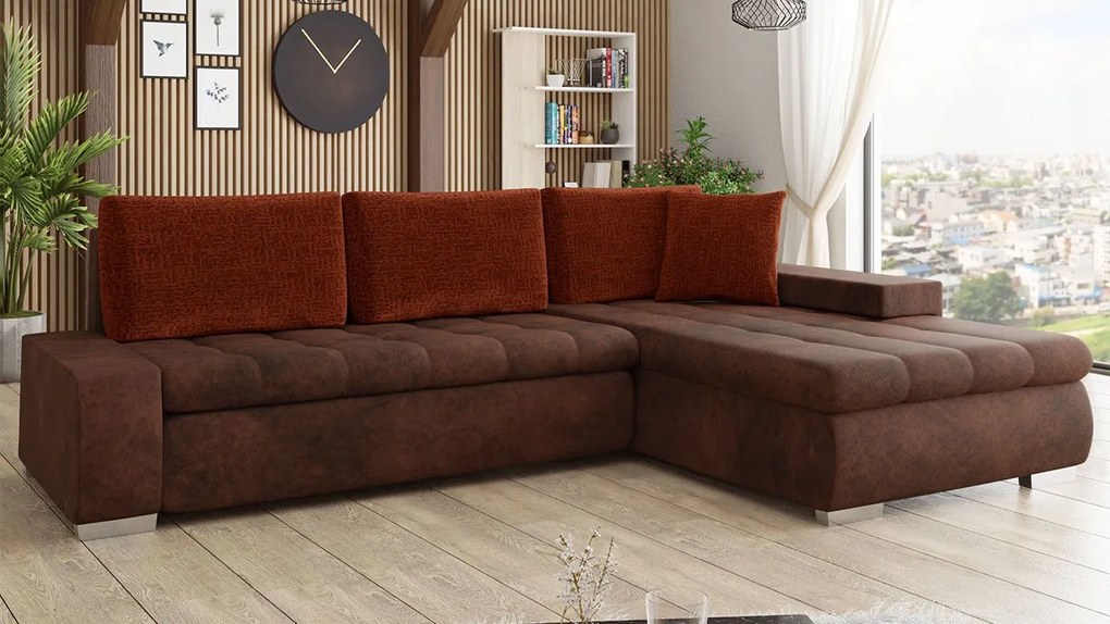 Rohová pohovka Herkules Premium, Dostupné poťahy: Terra 06 + Terra 06 + Terra 15 ECO