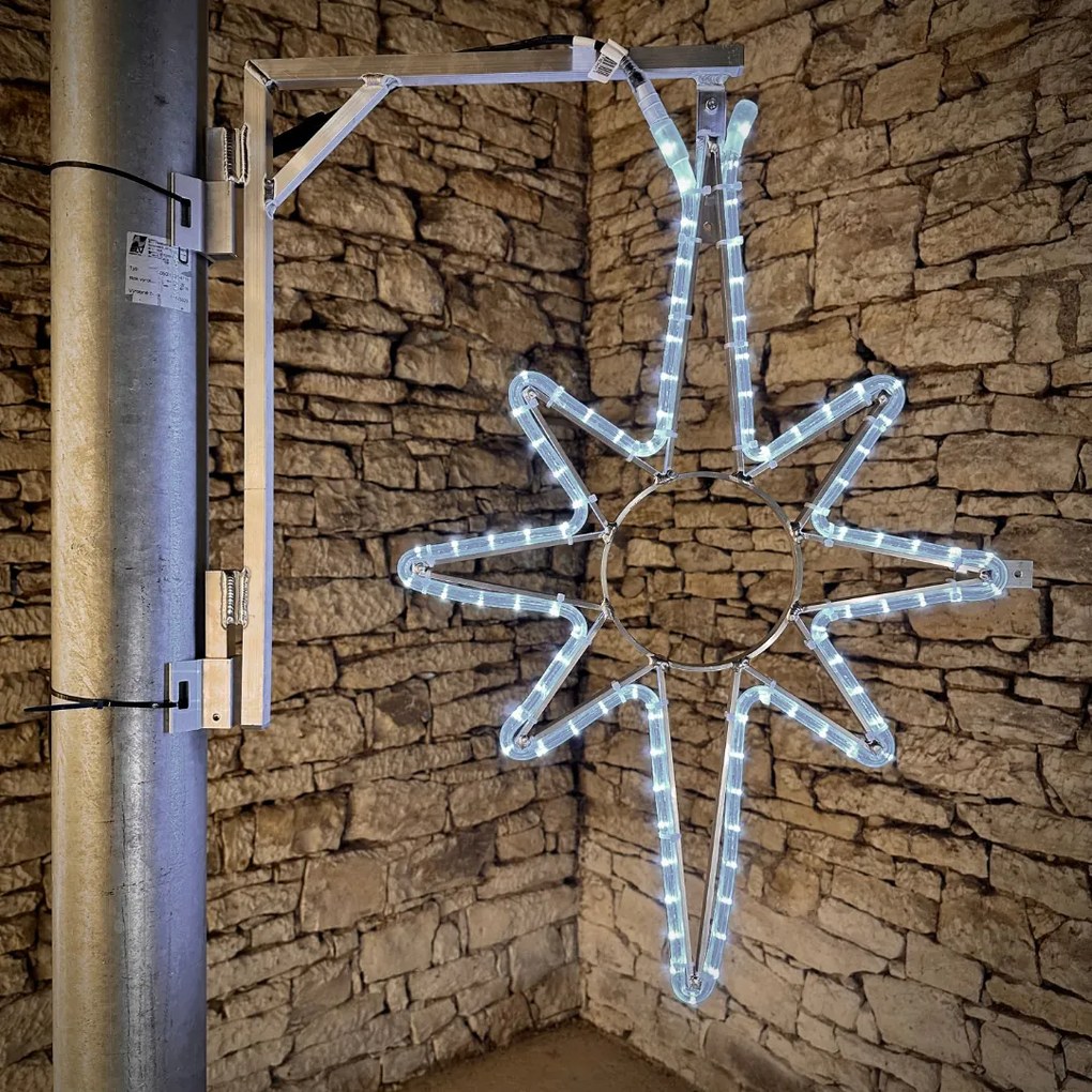 DECOLED LED světelná hvězda, sada na VO, 45x70 cm, ledově bílá