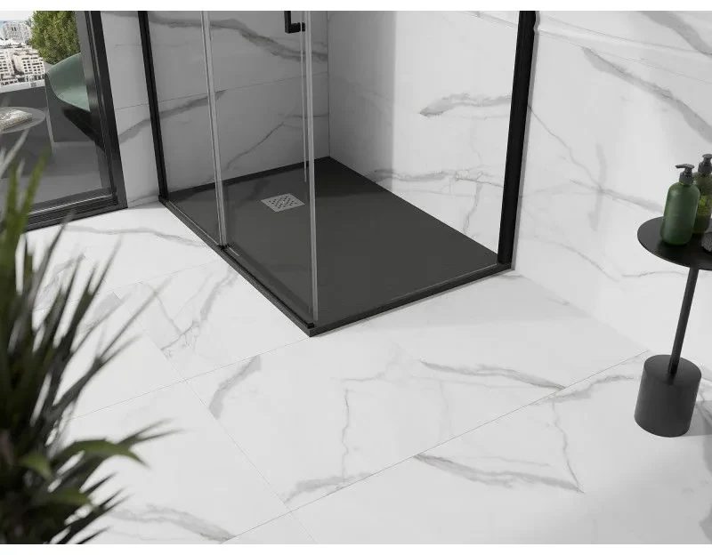 Mexen Stone+, obdĺžniková vanička z minerálneho kompozitu 120 x 80 cm, antracitová, 44718012