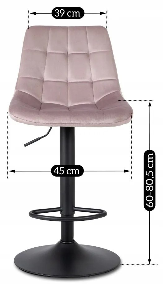 Barová stolička Arcos ružová/čierna
