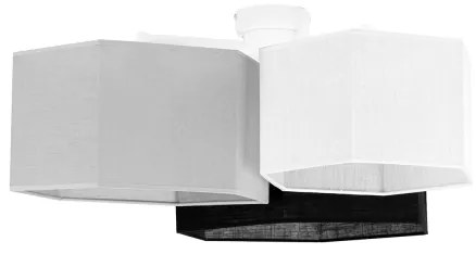 Duolla - Prisadený luster ROLLER TRIO HEX 3xE27/15W/230V čierna/šedá/biela