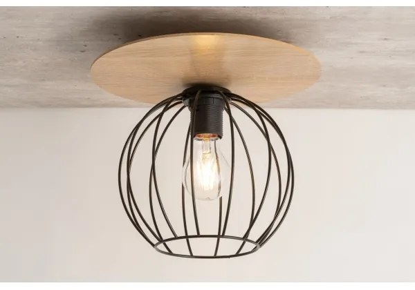 Prisadený luster CYBER 1xE27/60W/230V drevo/čierna