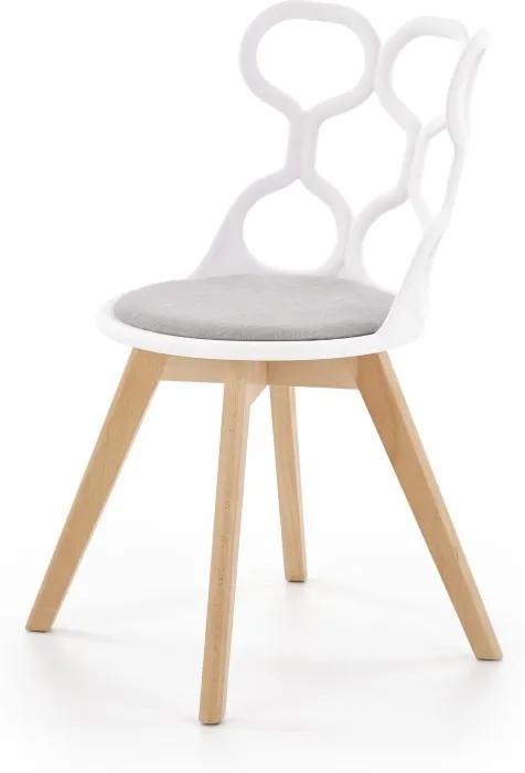 Jedálenská stolička K308 biela / sivá Halmar