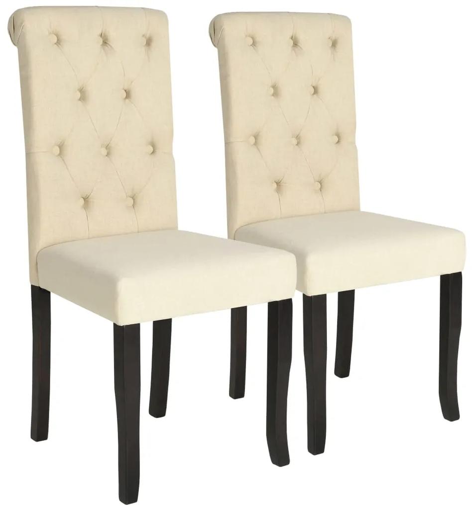 vidaXL Jedálenské stoličky, 2 ks, masívne drevo, krémové