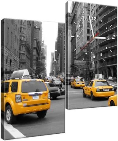 Obraz s hodinami Žlté taxi - CJ Isherwood 60x60cm ZP787A_2J