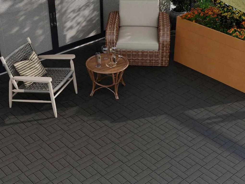 WPC dlaždica LEGI STYLE 30 x 30 cm, čierna