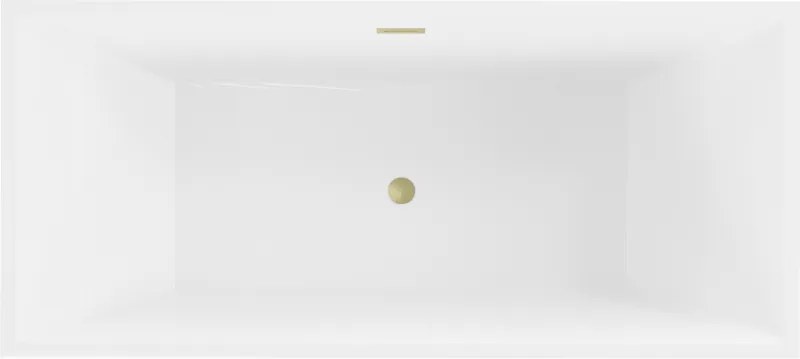 Mexen Vigo, voľne stojaca vaňa 178,5 x 80 cm, biela, zlatý matný prepad, 51251788000-55
