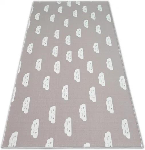 Detský protišmykový koberec CLOUDS ružový - 100x100 cm