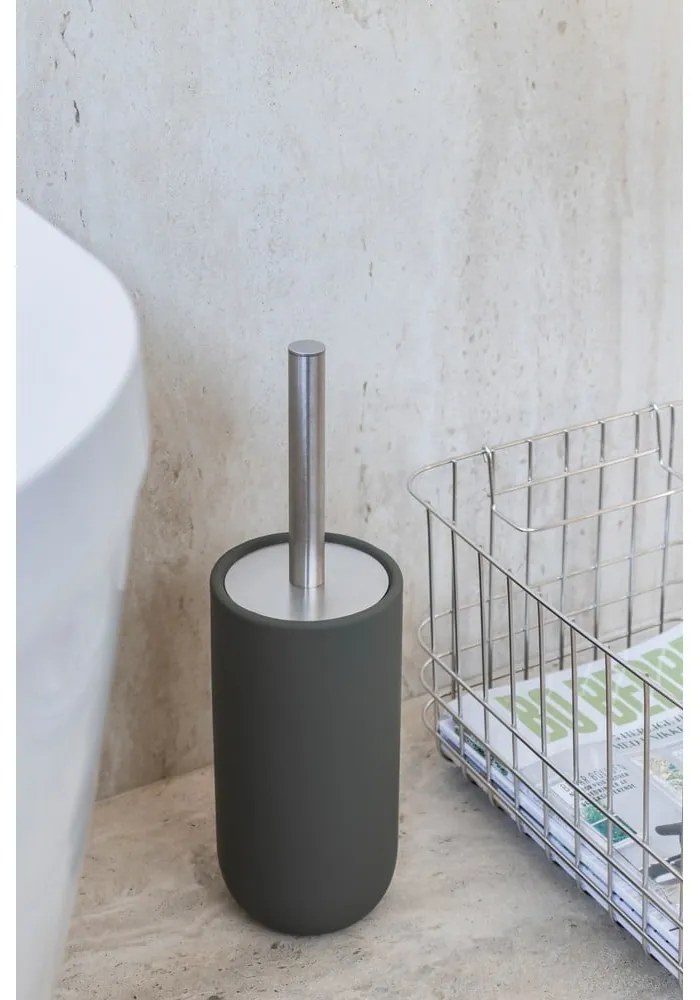 Tmavozelená keramická WC kefa Lotus Play – Mette Ditmer Denmark