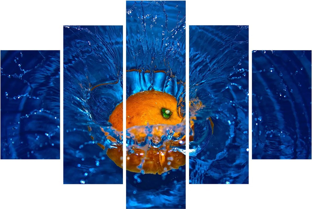 Obraz - pomaranč vo vode (150x105 cm)